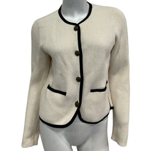 Rag & Bone Ribbed Ivory Nancy Cardigan Size Small