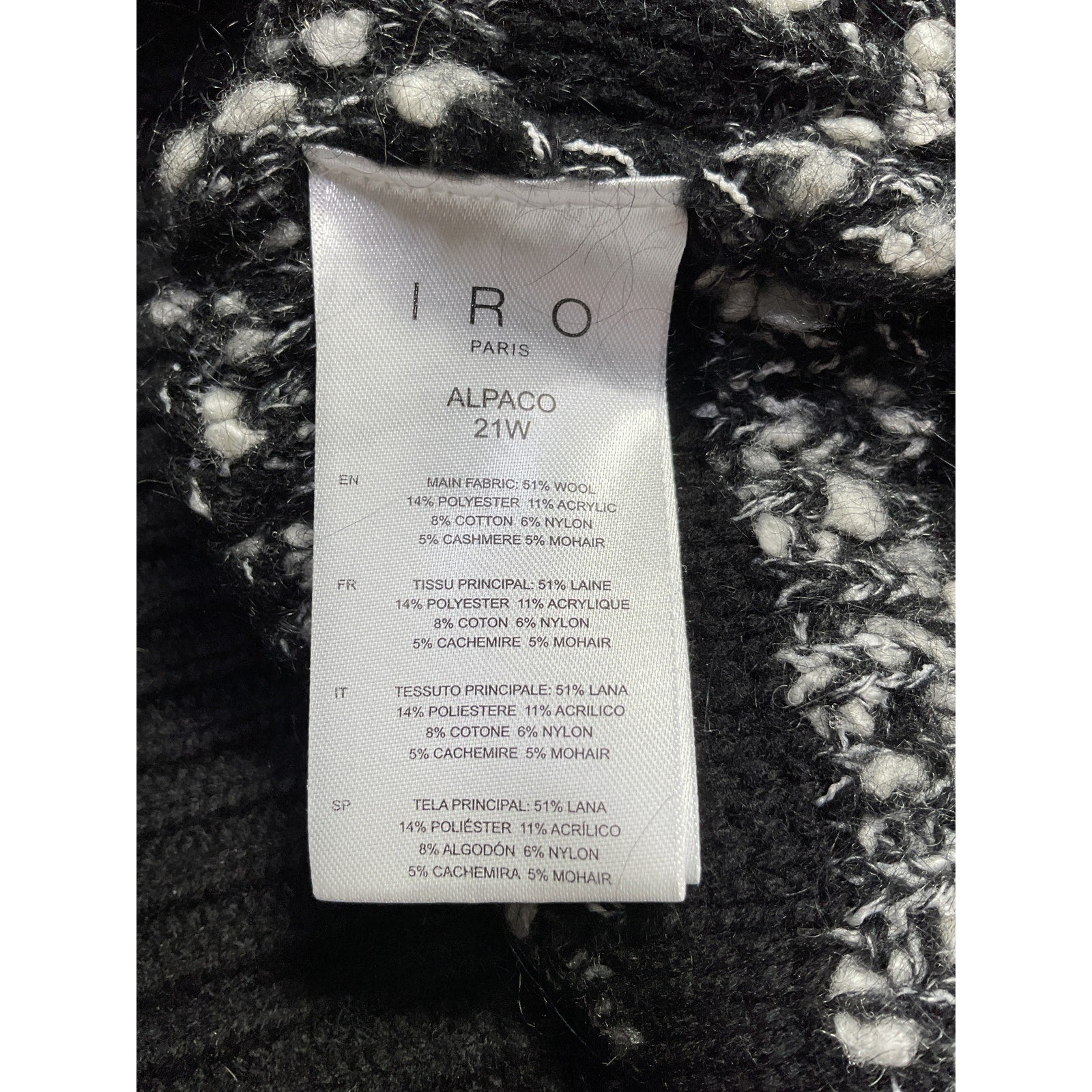 Iro 'Alpaco' Black Wool Chunky Mockneck Sweater Size XXS