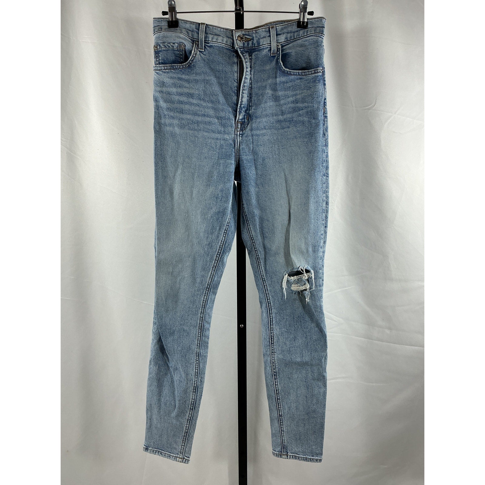 Grlfrnd 'Kendall' Blue Cotton High Rise Stretch Skinny Jean Size 28