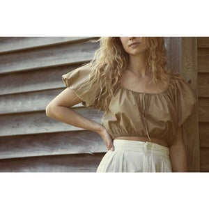 Dôen 'Topaz' Tan Cotton Top Size S - NWT