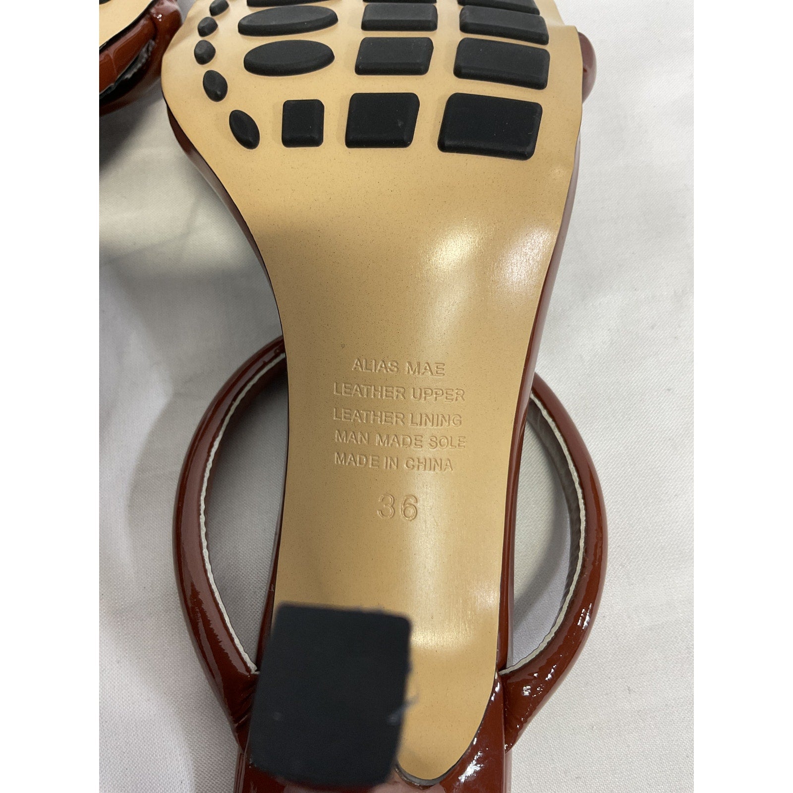 Alias Mae 'Lee' Brown Patent Leather Stiletto Heel Size 36 - NWT