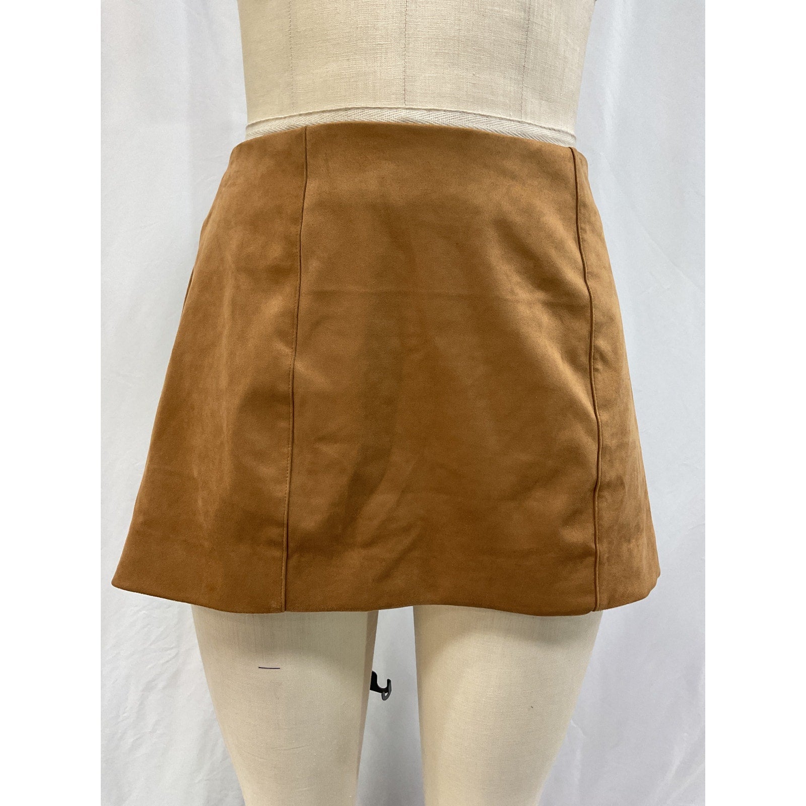 Tularosa 'Ginny' Brown Faux Suede Leather Mini Skirt Size M