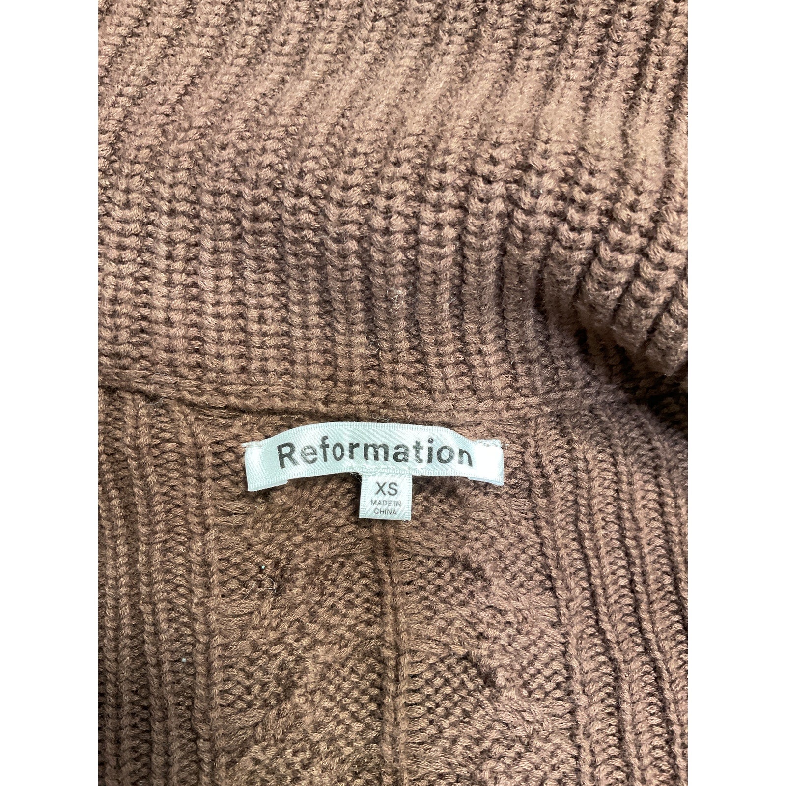 Reformation 'Lucca' Bown Cotton Cable Half Zip Sweater Size XS