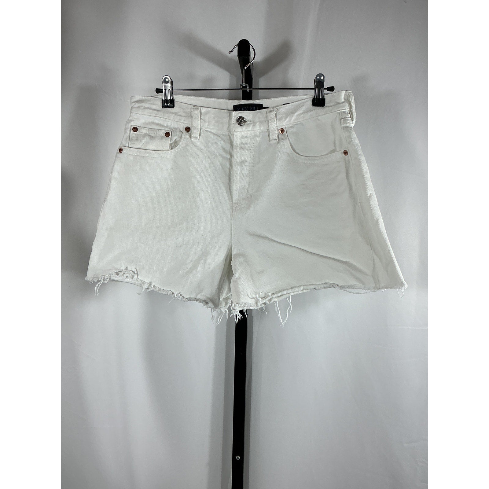 Alex Mill 'Stella' White Cotton Denim Short Size 28
