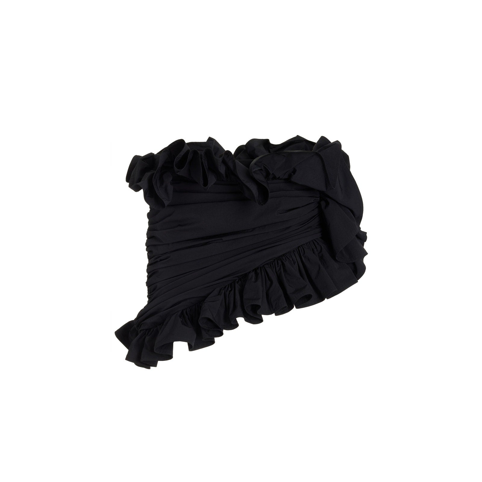 Area 'Ruffled' Black Nylon Mini Skirt Size 2