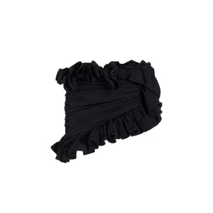Area 'Ruffled' Black Nylon Mini Skirt Size 2