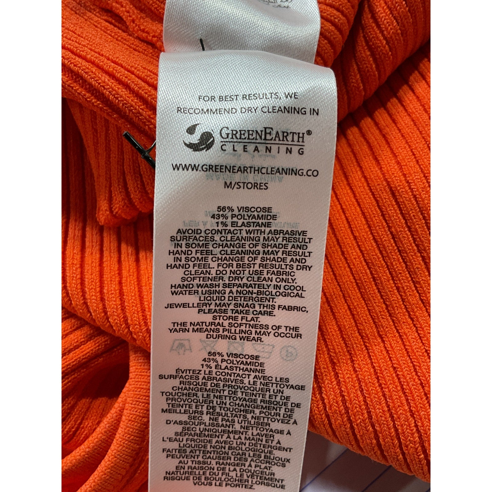 Self-Portrait 'Striped' Orange Midi Length Dress Size M