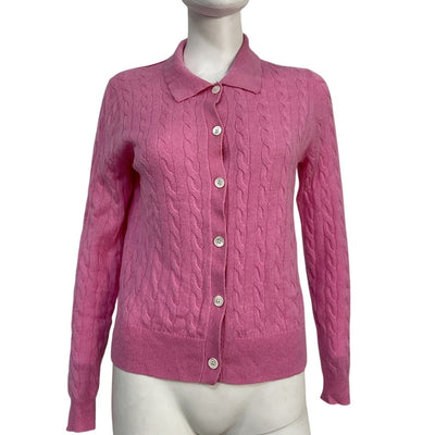 Alex Mill Pink Mini Cable Cardigan Size S