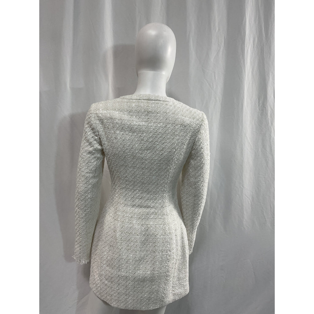 Sau Lee 'Audrey' White Tweed Dress Size 4
