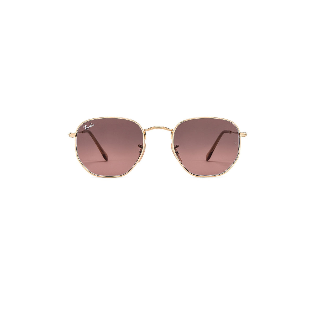 Ray-Ban 'Hexagonal' Gold Flat Sunglasses Size OS