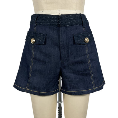 Cinq à Sept Braided Navy Indigo Gaelle Shorts Size 2