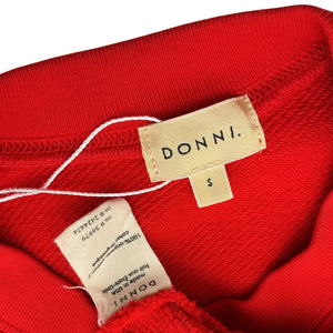 Donni. Organic Red Eco-Terry Crewneck Sweatshirt Size S