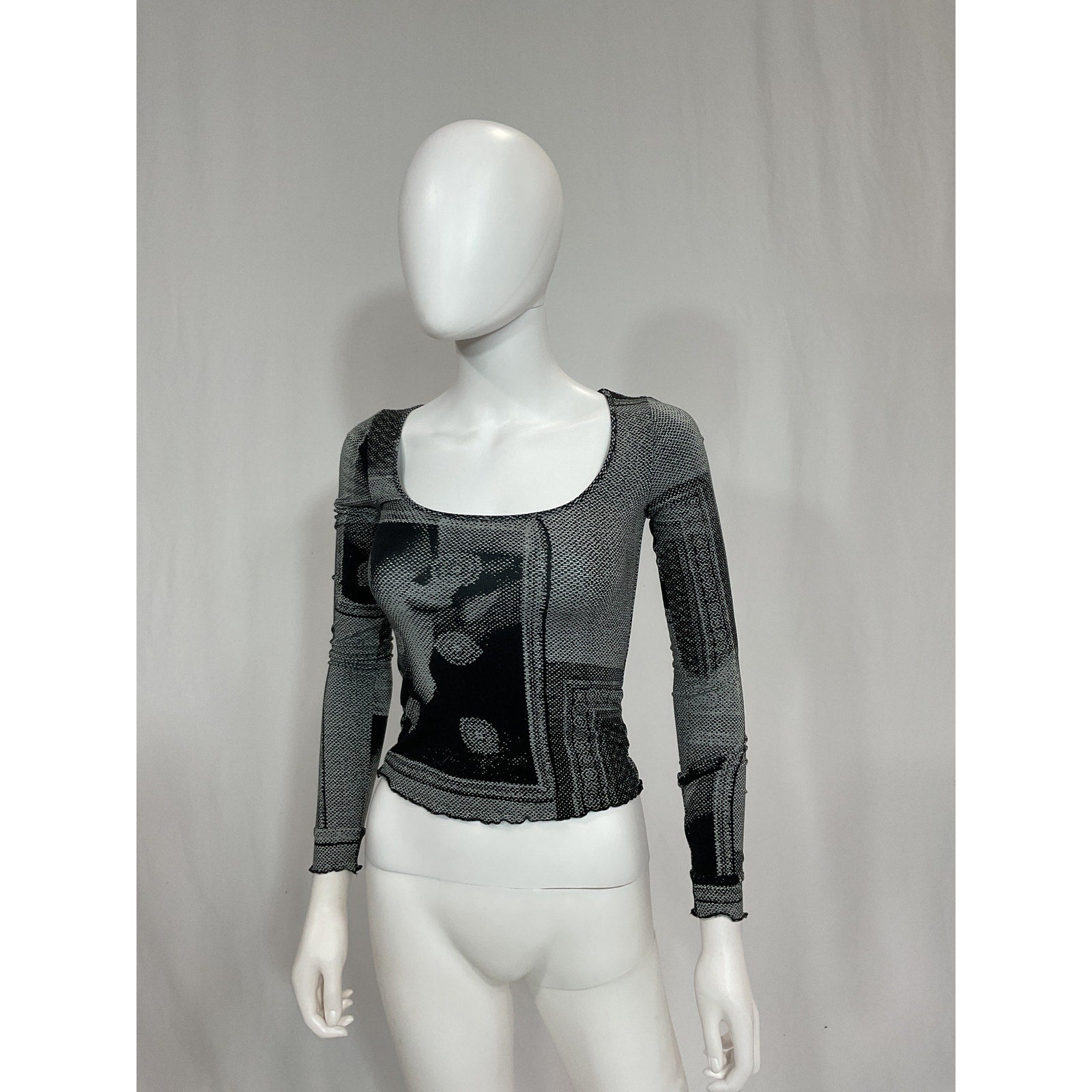 Miaou 'Victoire' Black Crew Neck Top Size XS