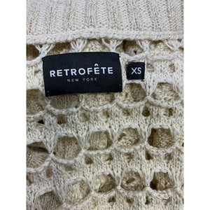 Retrofête Cropped Ivory Gold Nico Cardigan Size XS