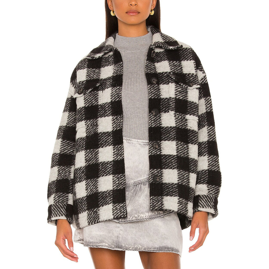 Allsaints 'Fenix' Black Wool Check Jacket Size 4