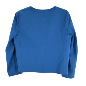 Lafayette 148 Sleek Blue Zip Front Jacket Size M