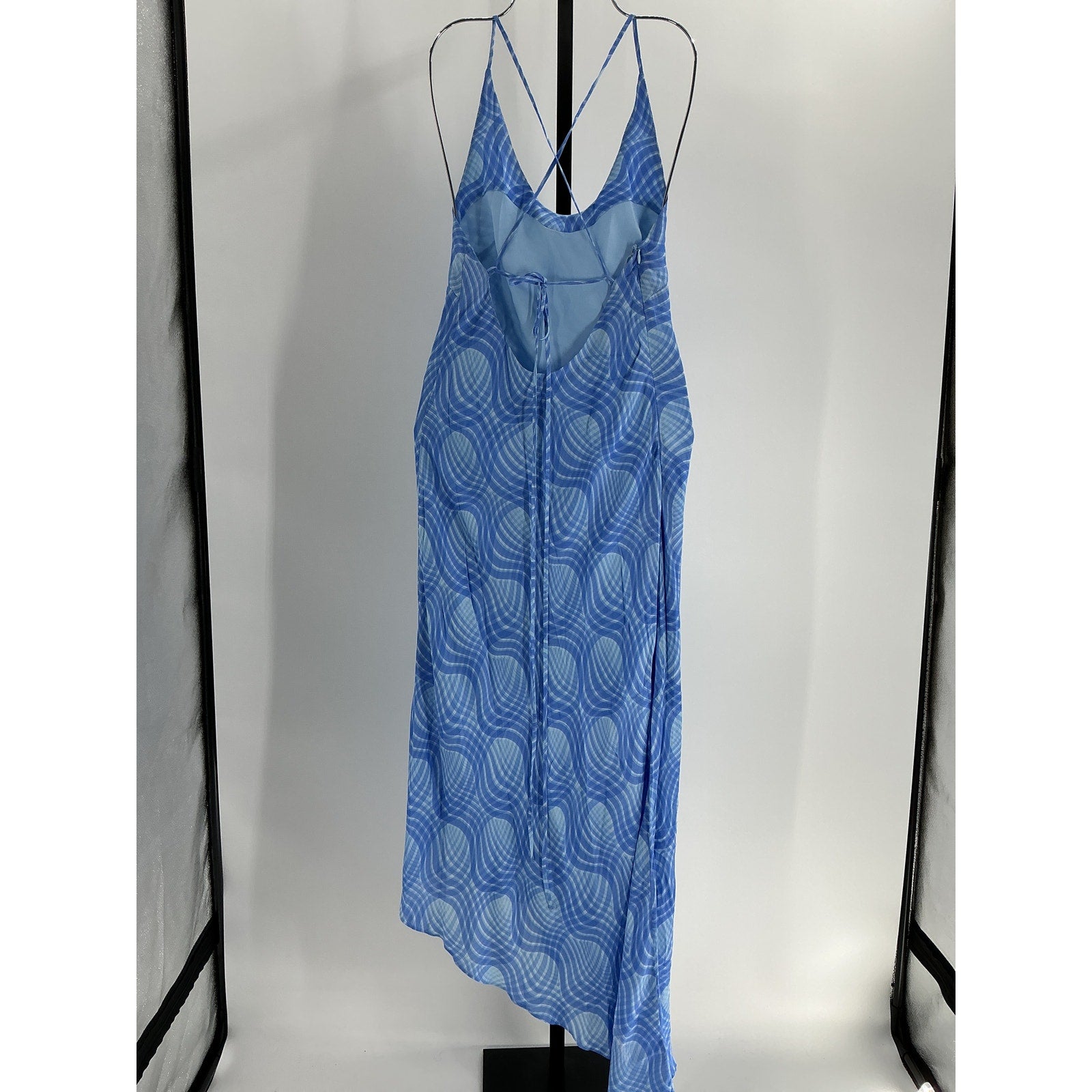 L'Academie 'Sigrid' Blue Viscose Midi Dress Size XS