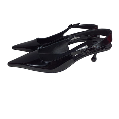 Jimmy Choo Patent Black Amel 50 Slingback Pumps Size 38 EU / US 8