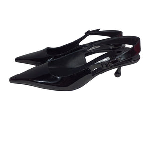 Jimmy Choo Patent Black Amel 50 Slingback Pumps Size 38 EU / US 8