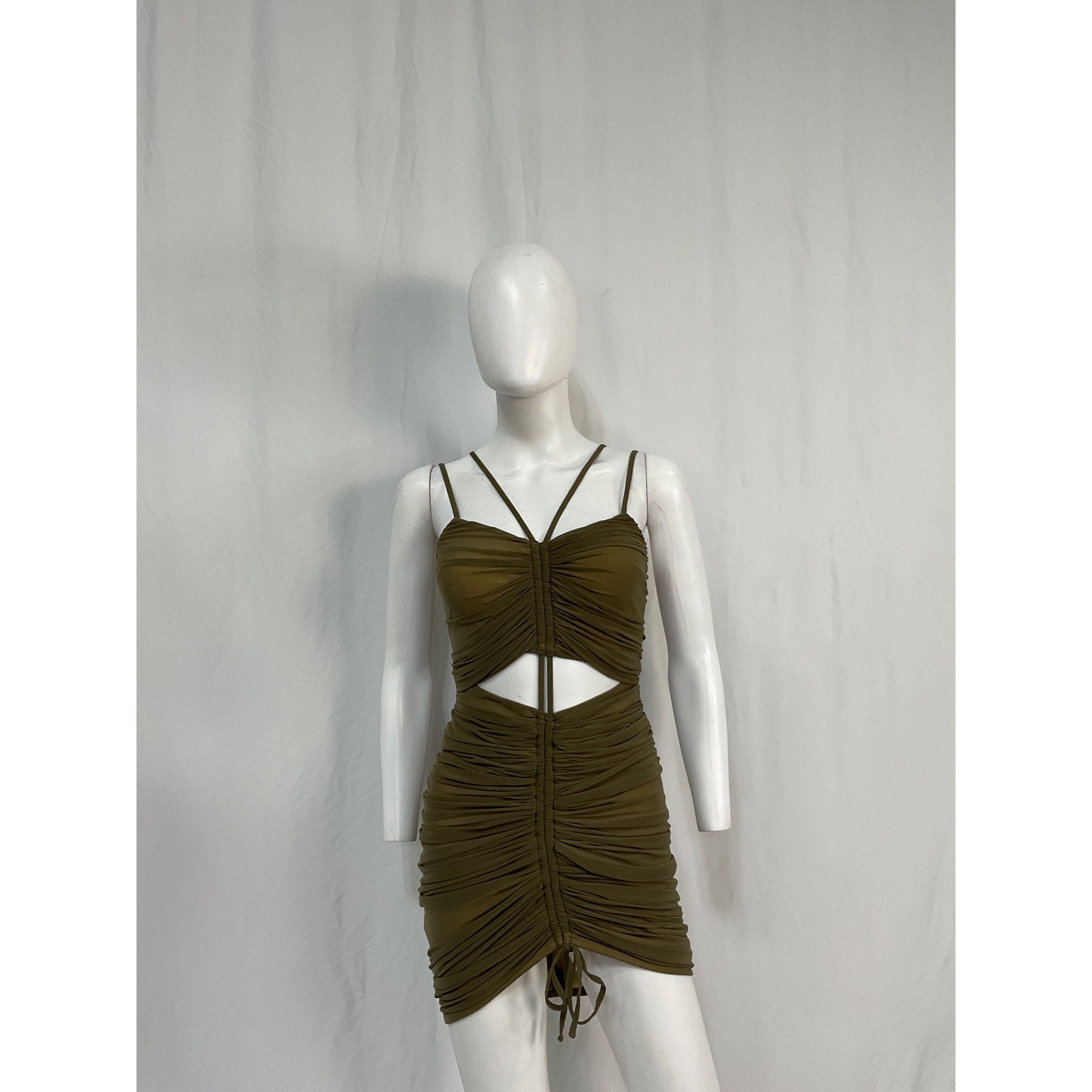 Michael Costello x Revolve 'Danika' Green Nylon Mini Dress Size S