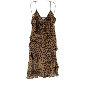 Veronica Beard Silk Brown Animal Print Dress Size 4