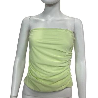 Helmut Lang Ruched Electric Yellow Twist Tube Top Size S