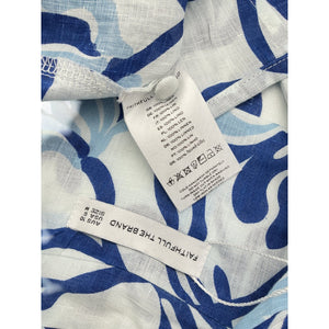 Faithfull The Brand Printed Blue Charlita Shirt Size 6