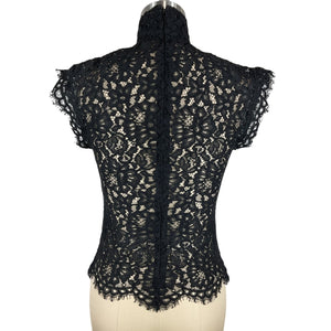 L'Academie Lacy Black Zelie Top Size XS