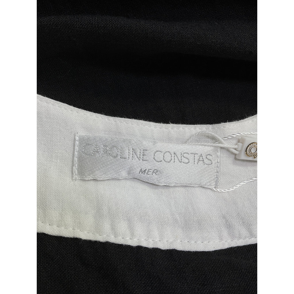 Caroline Constas 'Cassia' Black Linen Coverup Dress Size S - NWT