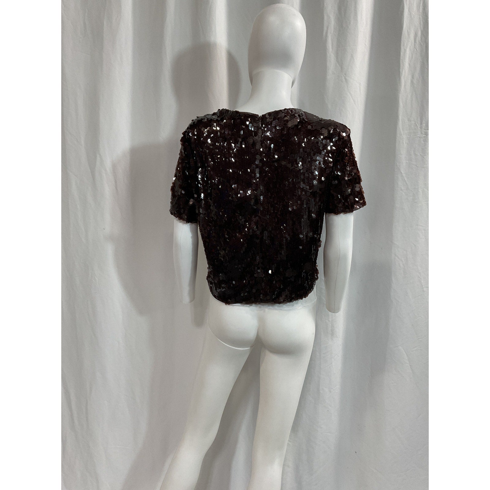 Staud 'Quincy' Brown Short Sleeve Top Size S