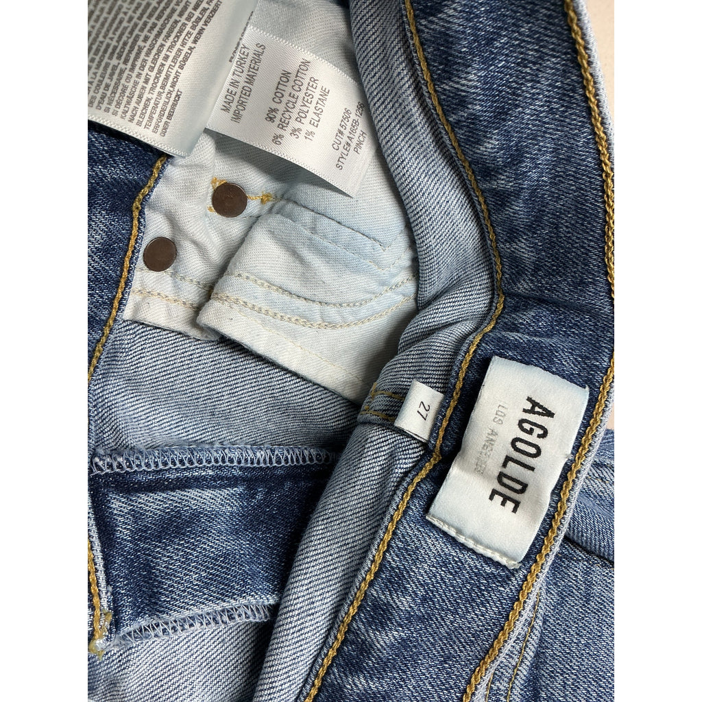 Agolde Pinch Waist Blue Ultra High Rise Skinny Denim Jean Size 27