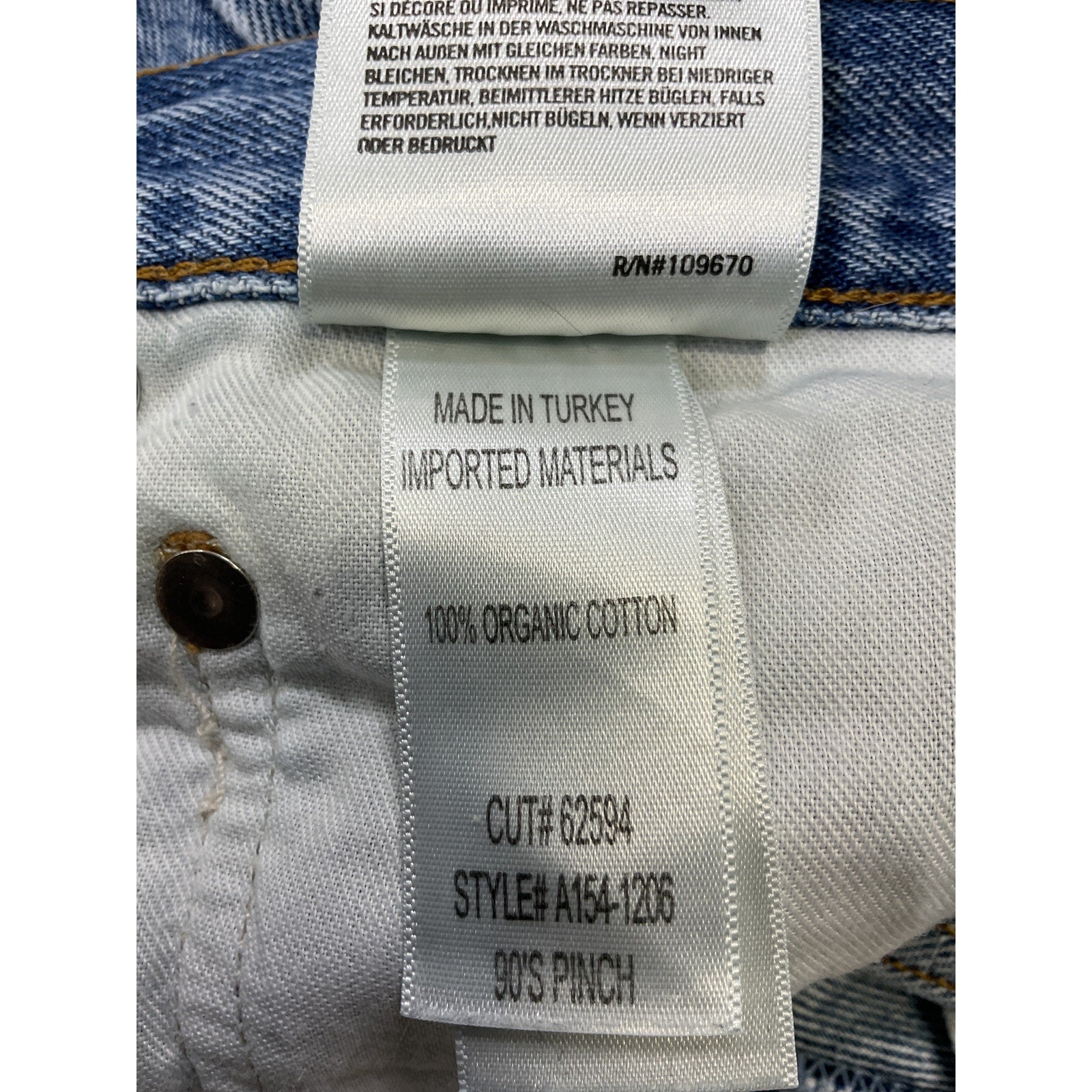 Agolde '90S' Blue Cotton Pinch Waist Jean Size 26