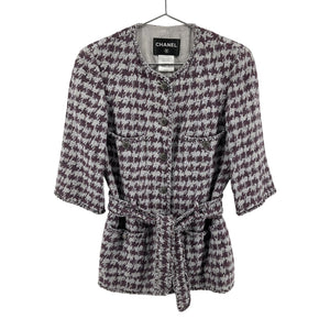 Chanel Tweed Pattern Gray Jacket Size FR 38 / US 6