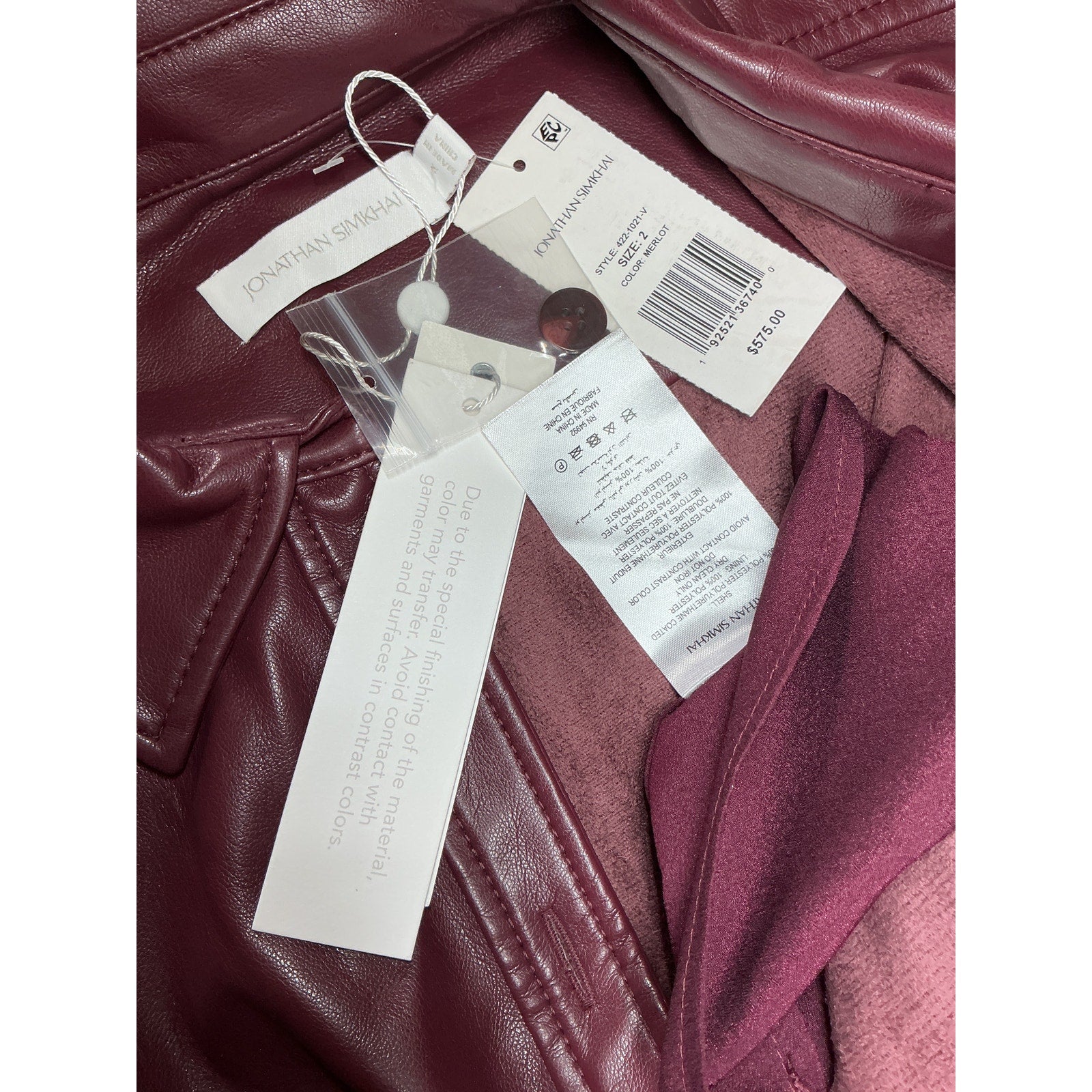 Simkhai 'Elias' Brown Polyester Vegan Leather Mini Dress Size 2 - NWT
