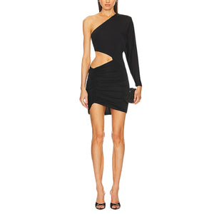 Michael Costello Sleek Black Avianna Mini Dress Size S NWT