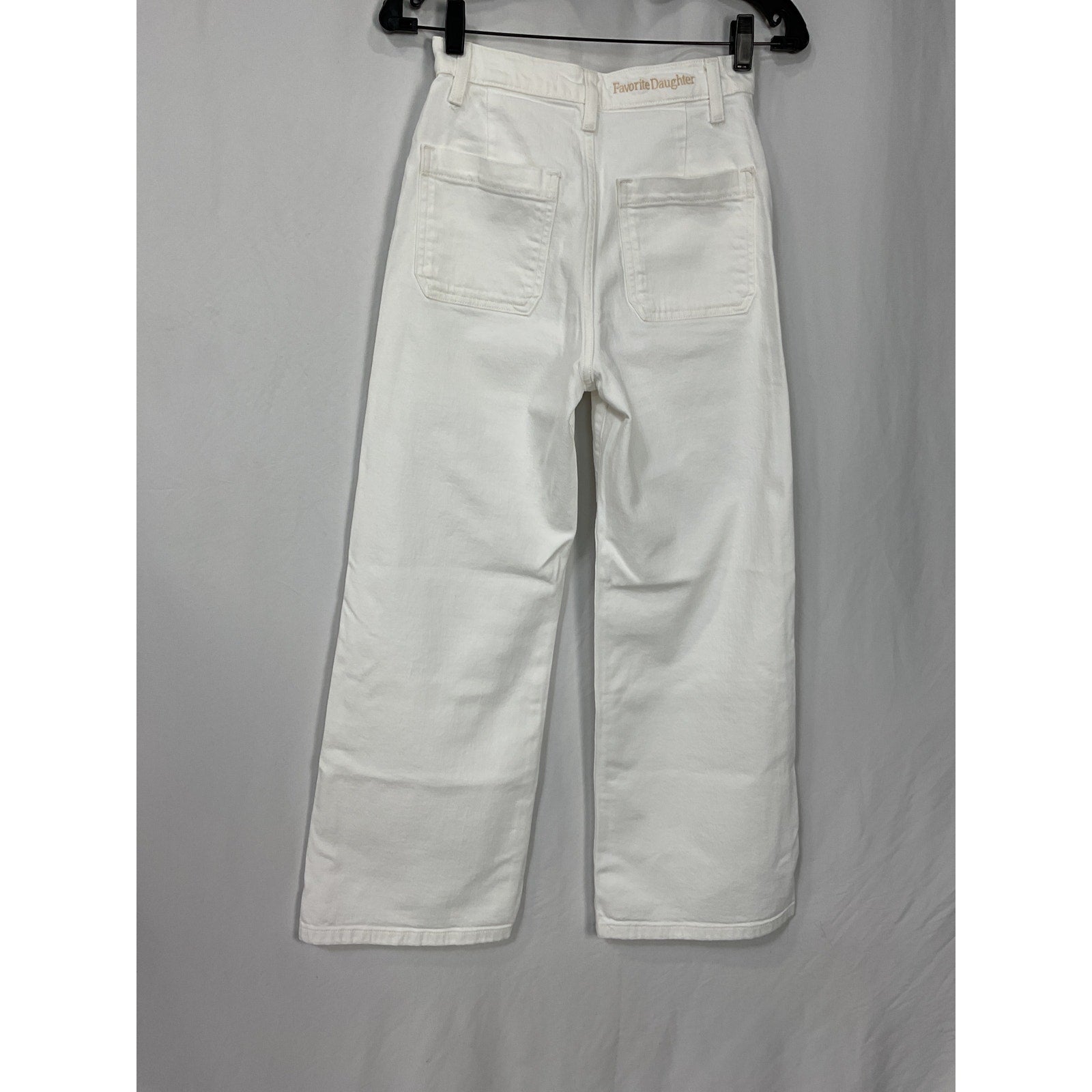 Favorite Daughter 'The Mischa' White Cotton High-Rise Wide-Leg Denim Jean Size 24