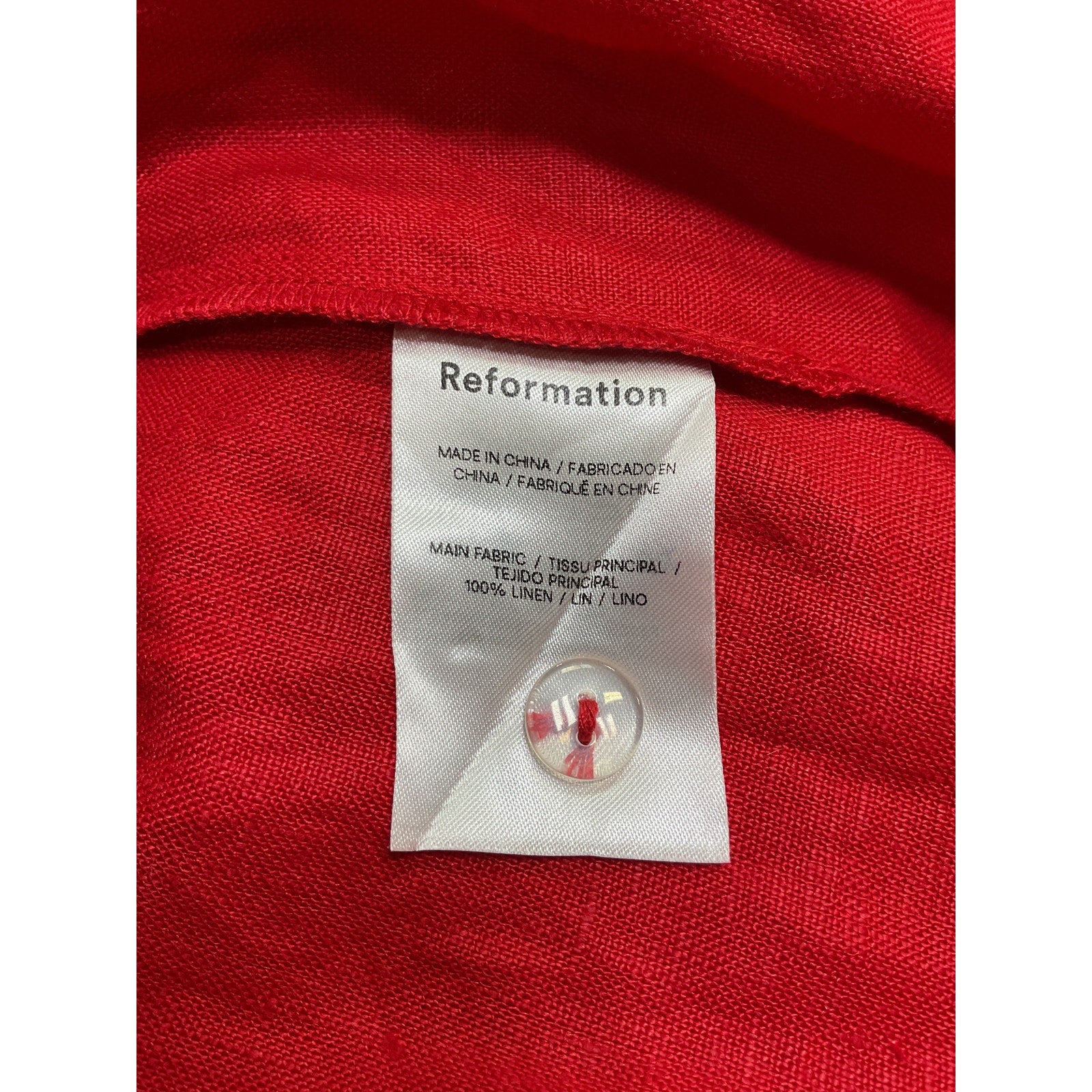 Reformation 'Rowen' Red Linen Tiered Midi-Dress Size 8 - NWT