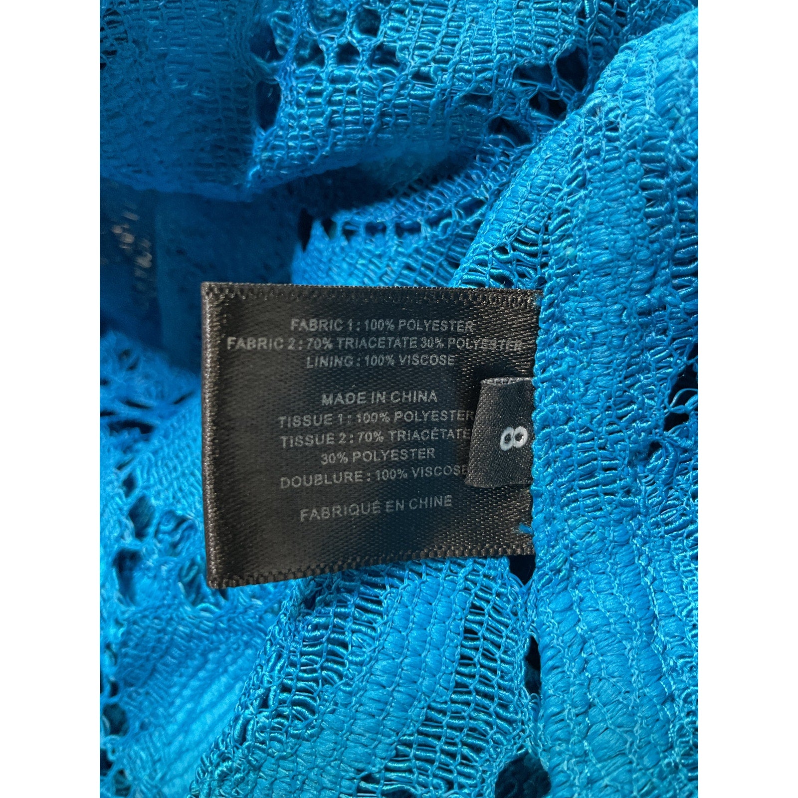 Proenza Schouler 'Corded' Blue Lace Mini Dress Size 8