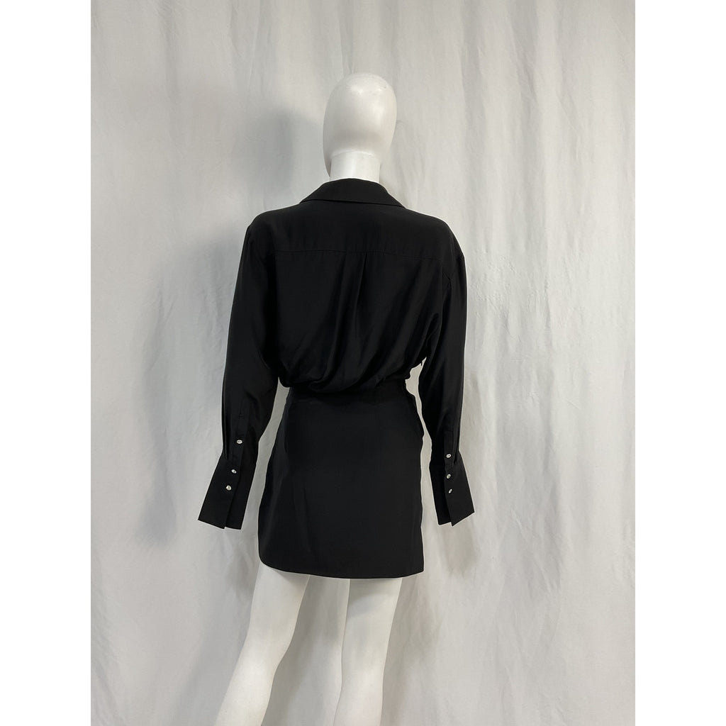 Gauge81 'Naha' Black Silk Mini Dress Size S