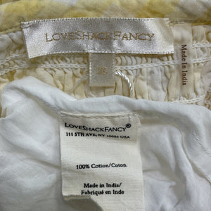 LoveShackFancy Ruffled Yellow Aline Mini Dress Size XS