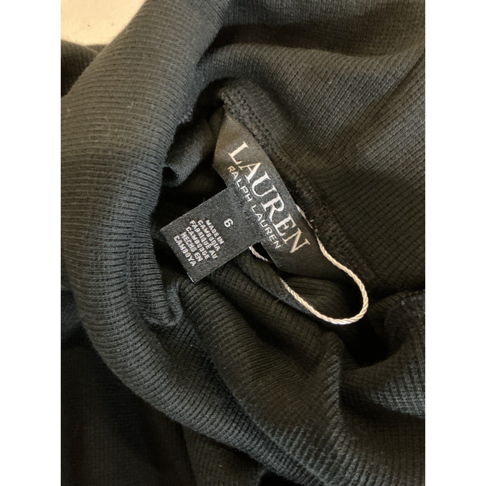 Ralph Lauren Black Cotton-Blend Turtleneck Dress Size 6