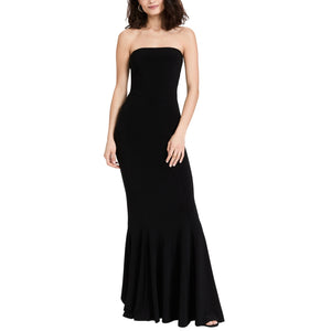 Norma Kamali Black Polyester Strapless Fishtail Gown Size S