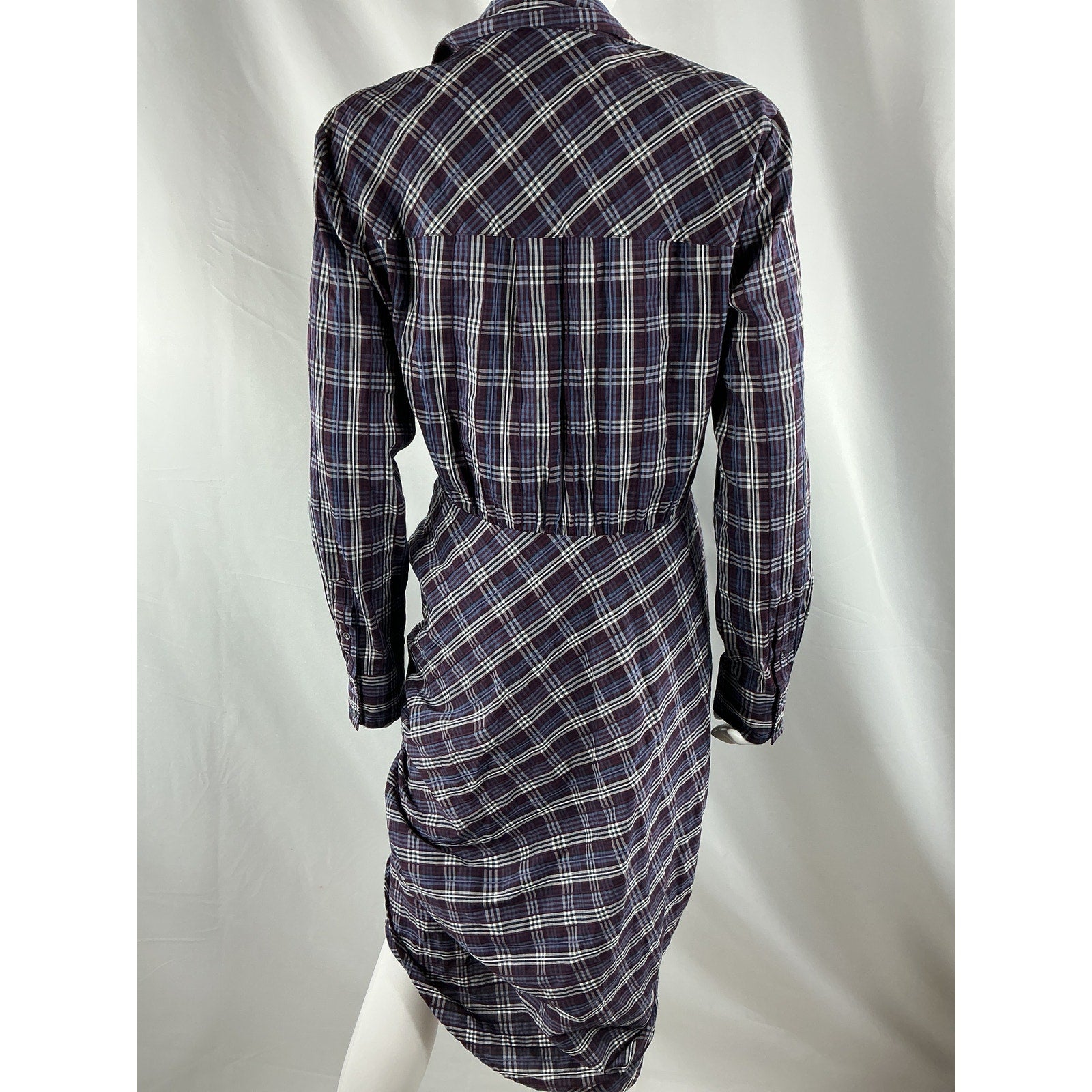 Veronica Beard 'Calvert' Black Cotton Plaid Midi Dress Size 10