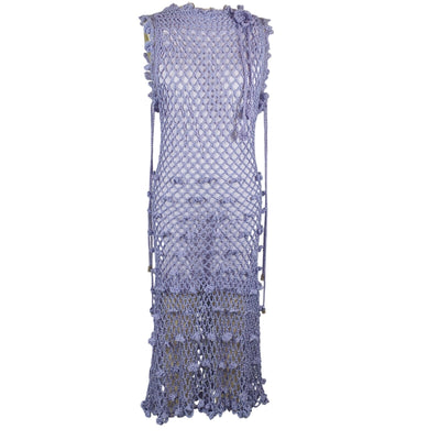 Andreeva Handmade Purple Crochet Overlay Dress Size M