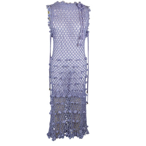 Andreeva Handmade Purple Crochet Overlay Dress Size M