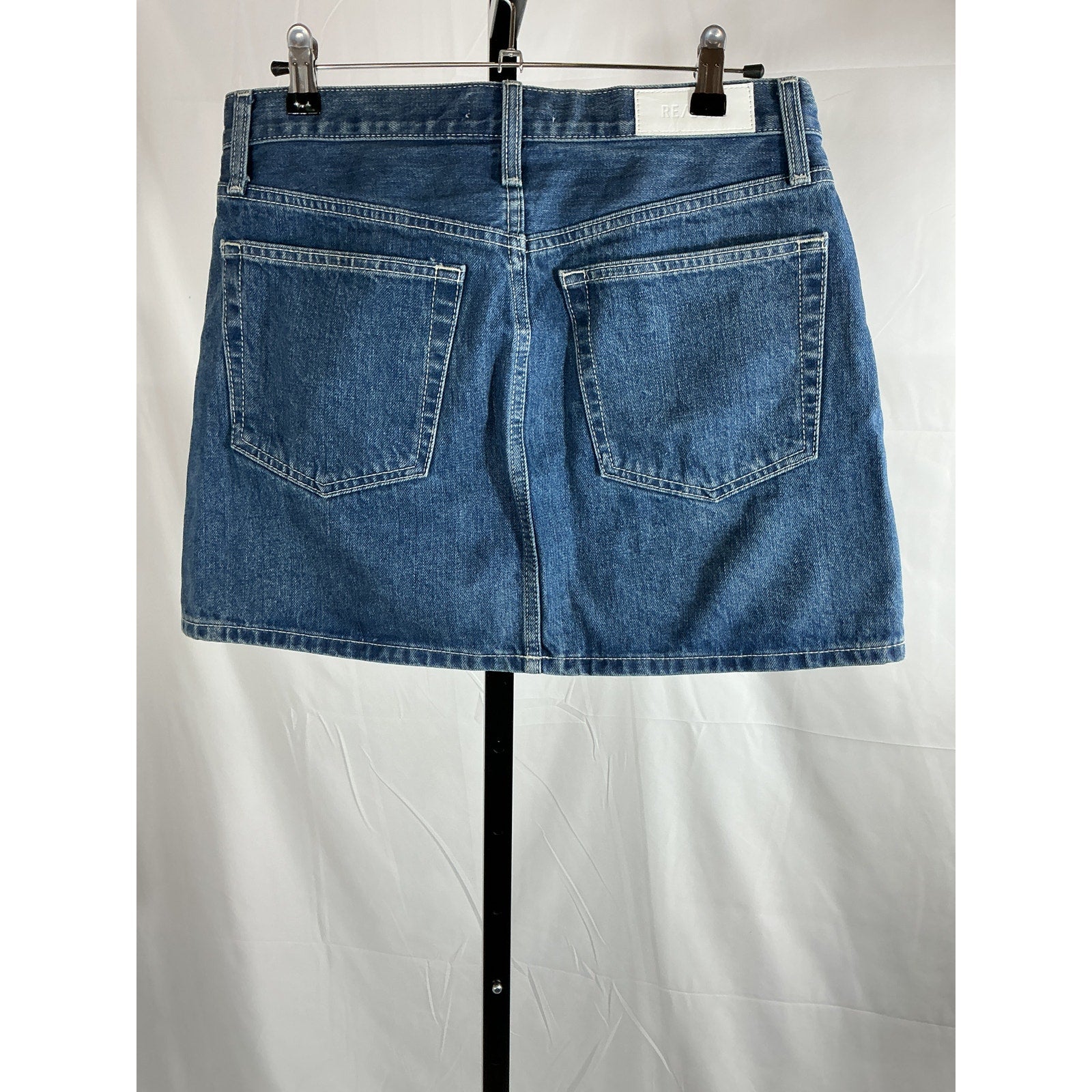 Re/Done Originasl 90S Blue Cotton Mini Skirt Size 28