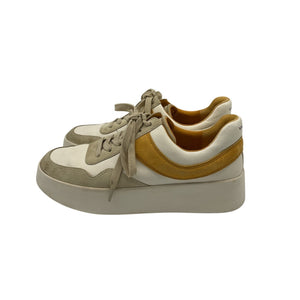 Vince Cream & Yellow Warren Court Sneaker Shoes Size 7.5
