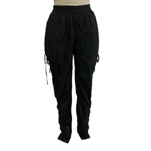 Allsaints Oversized Black Aura Drawcord Pants Size 4