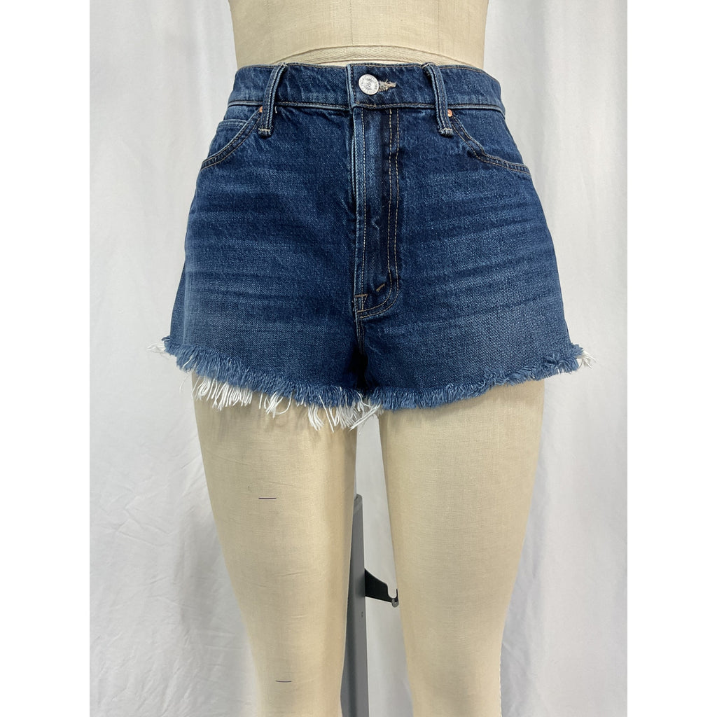 Mother 'The Dodger' Blue Cotton Short Short Fray Size 27