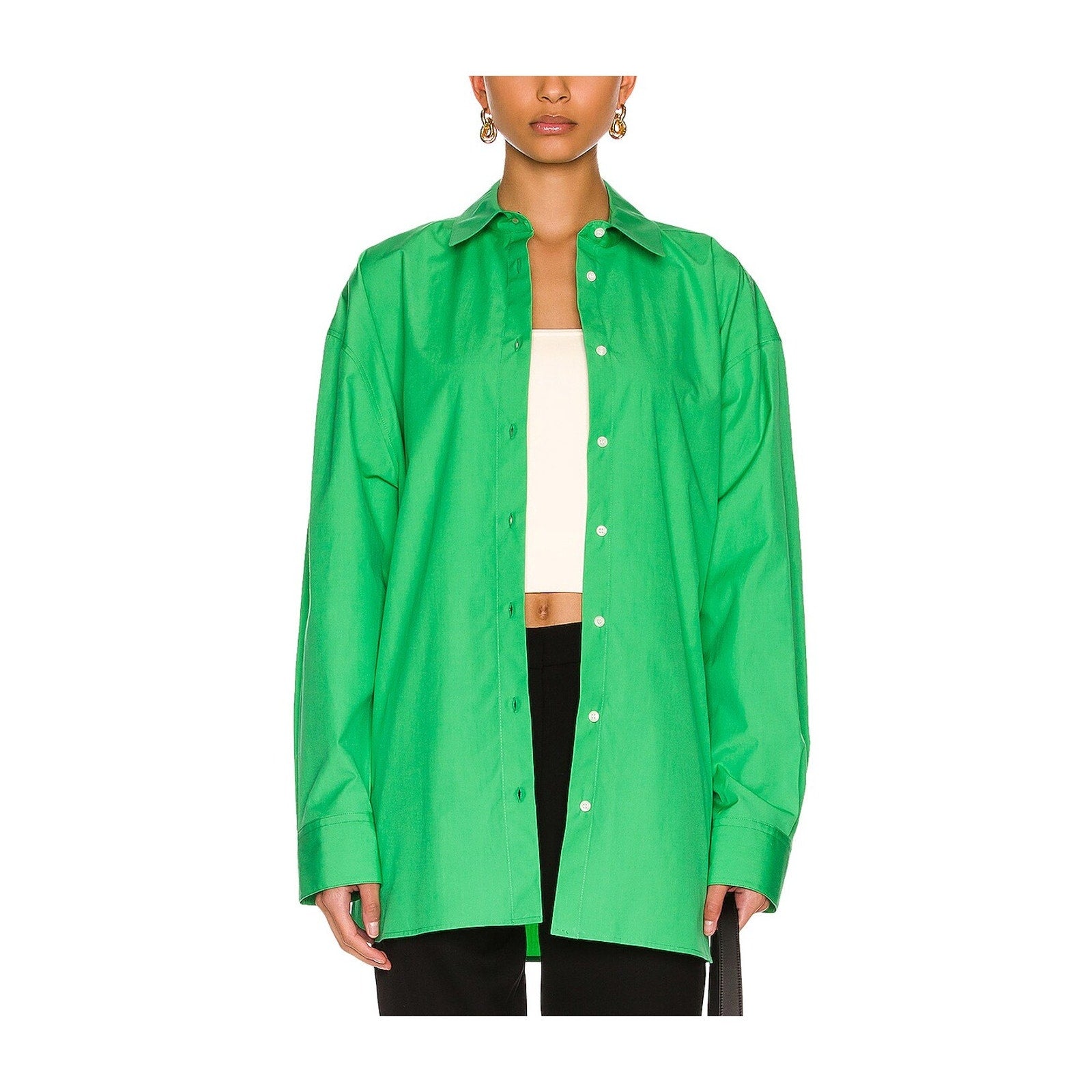 Loulou Studio 'Espanto' Green Cotton Shirt Size XS